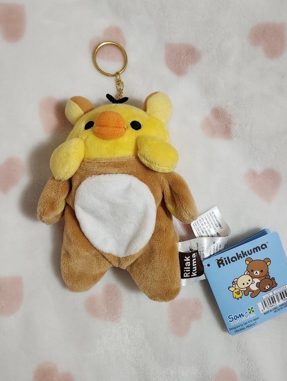 Kiiroitori Wearing Rilakkuma Outfit Stuffed Animal Plush Toy Keychain